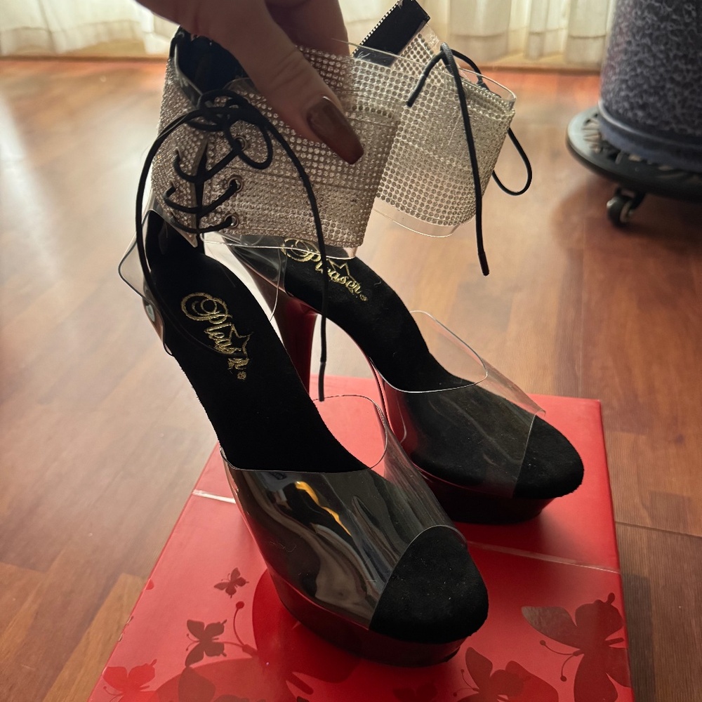 Pleaser sandals heels size 10